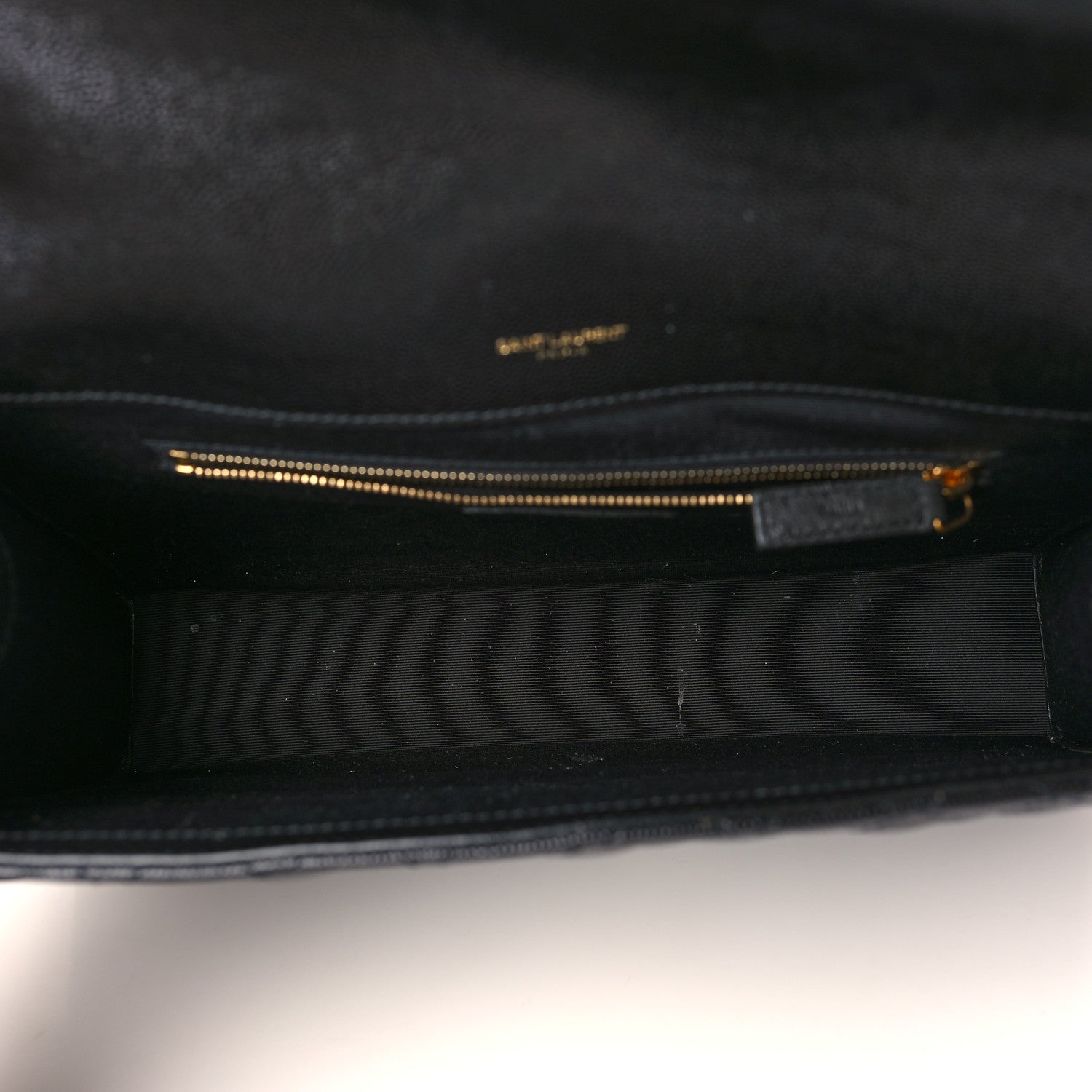 Saint Laurent Grain De Poudre Textured Mixed Matelasse Large Triquilt Monogram Satchel Black 5 of 11