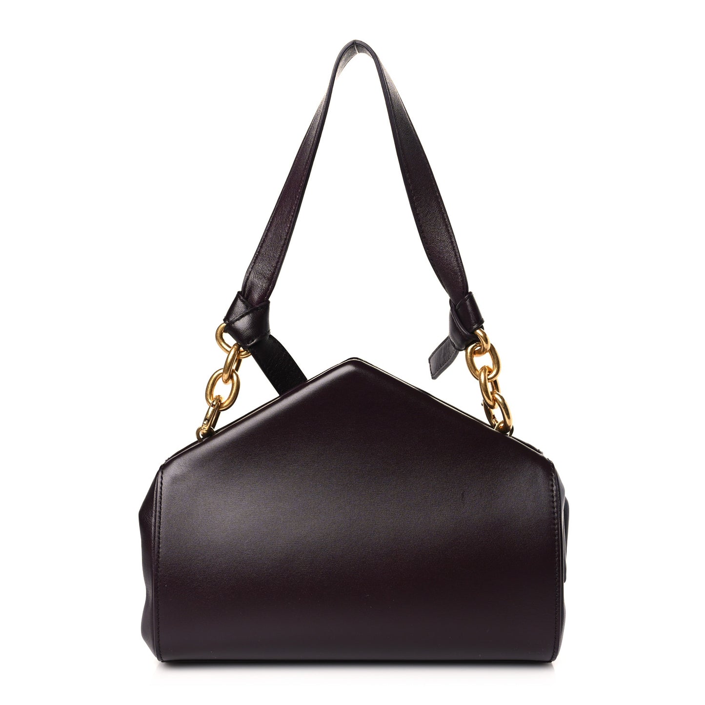 Nappa Angular Chain Knot Clutch Grape