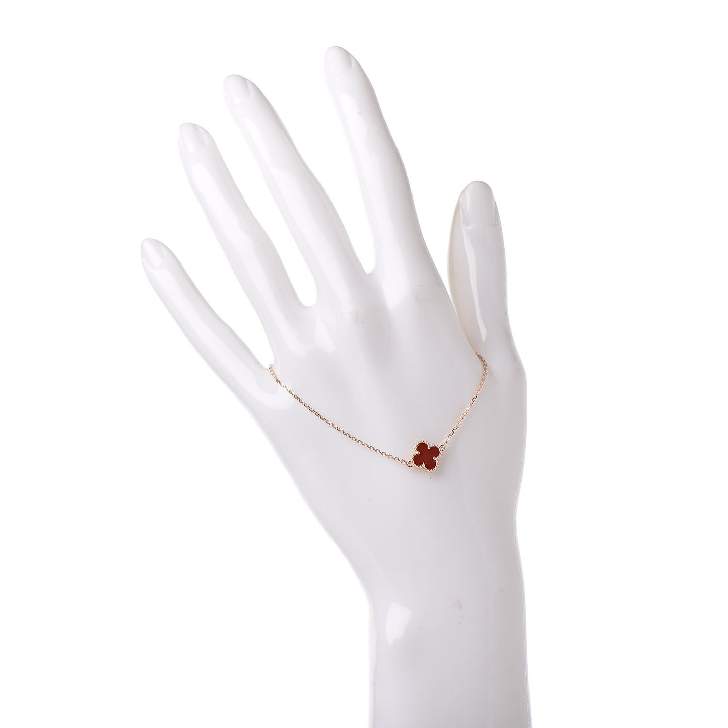 18K Rose Gold Carnelian Sweet Alhambra Bracelet