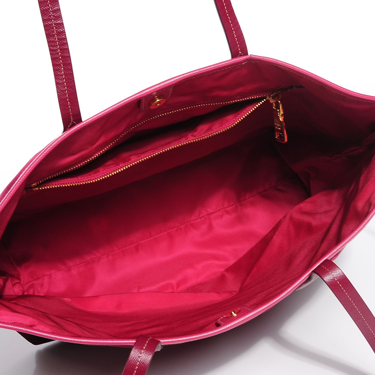 Saffiano Tessuto Nylon Tote Bordeaux
