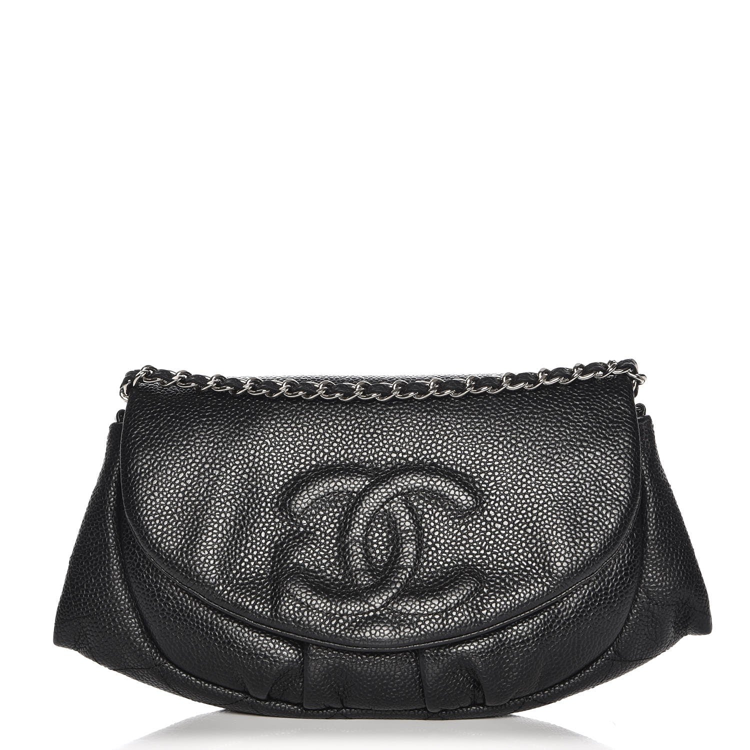 Chanel Caviar Half Moon Wallet On Chain WOC Black 1 of 9