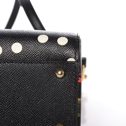 Dolce & Gabbana Dauphine Polka Dot Floral Print Medium Miss Sicily Satchel Black 8 of 13
