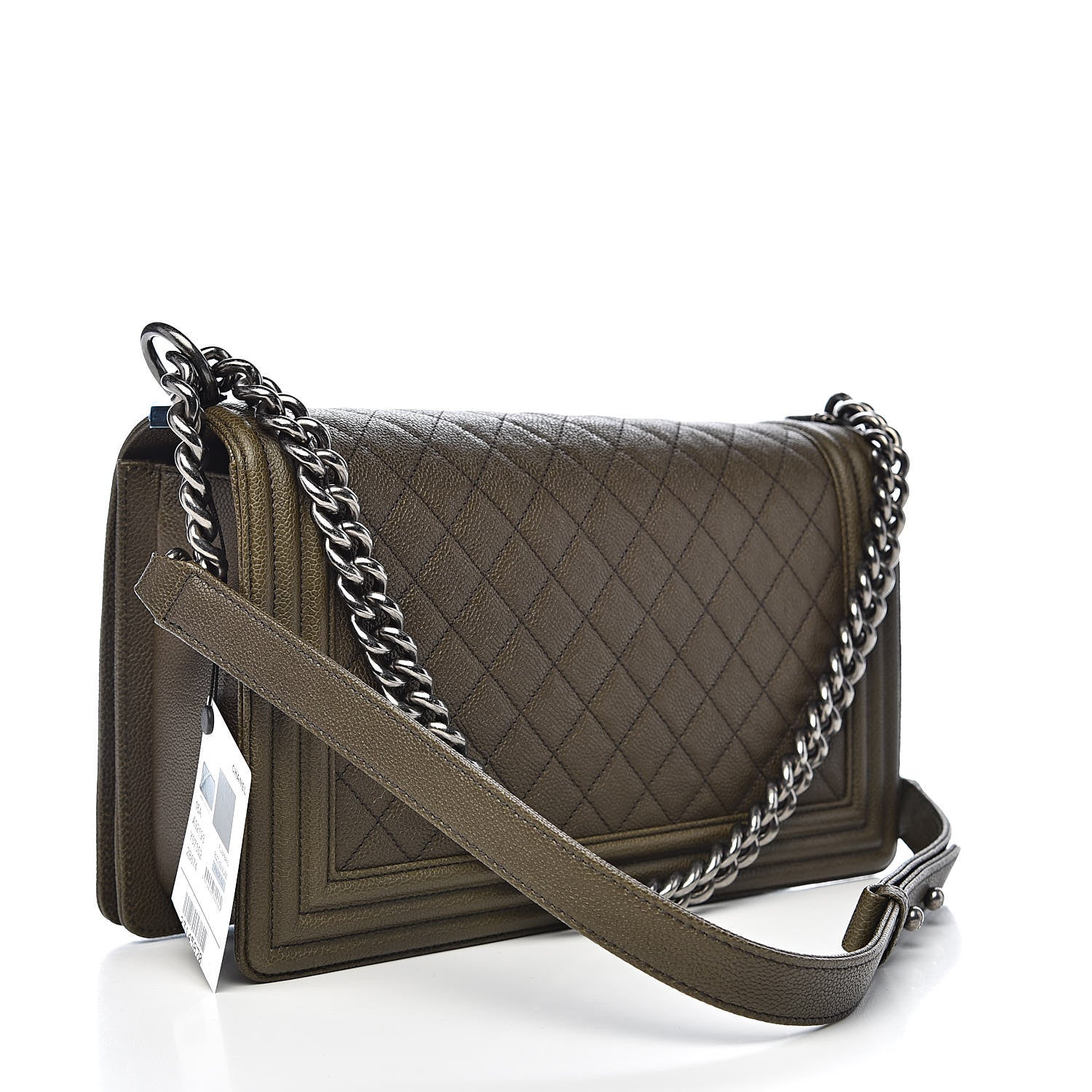 Chanel Caviar Quilted New Medium Boy Flap Khaki 3 of 12