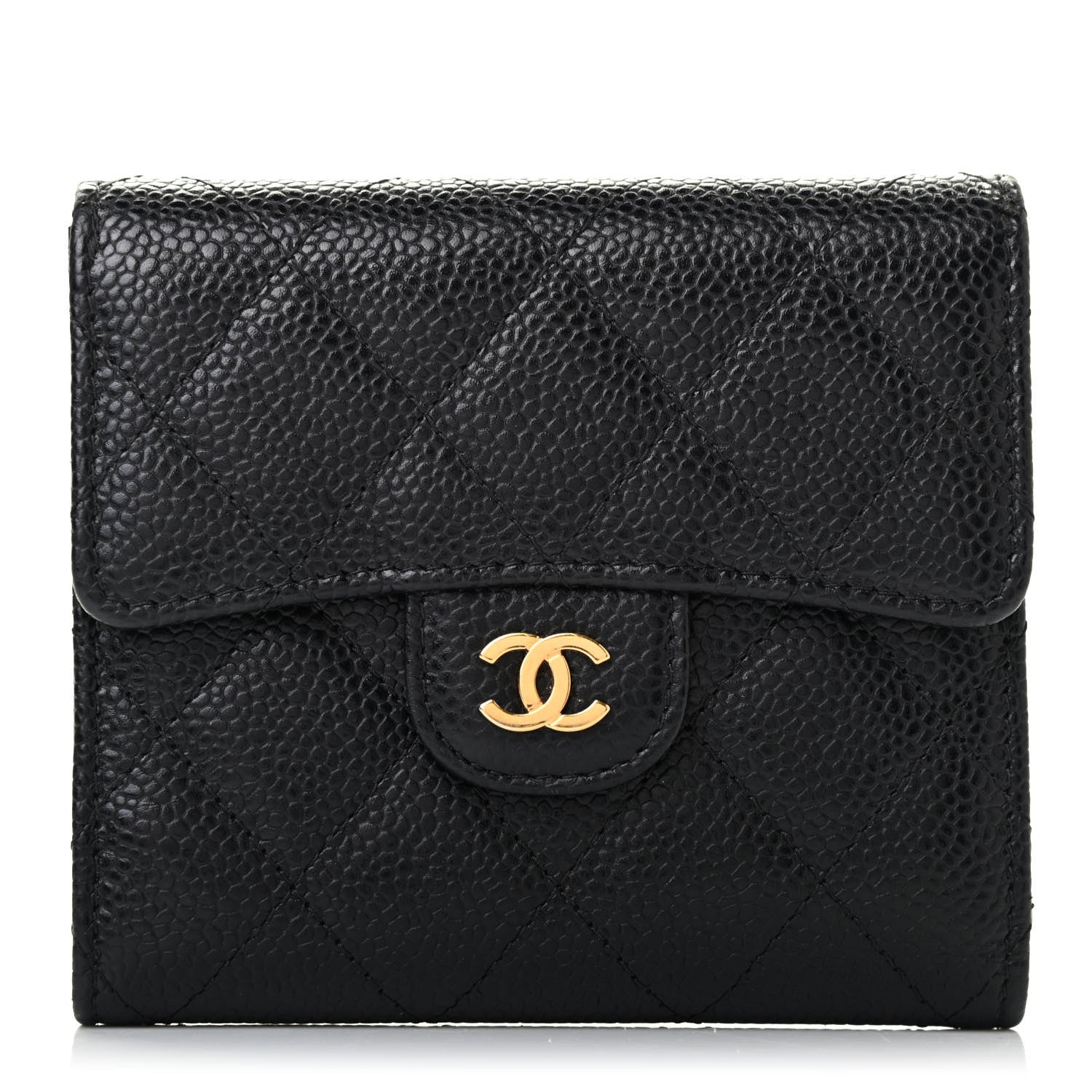 Chanel Caviar Quilted Compact Flap Wallet Black 1 of 8
