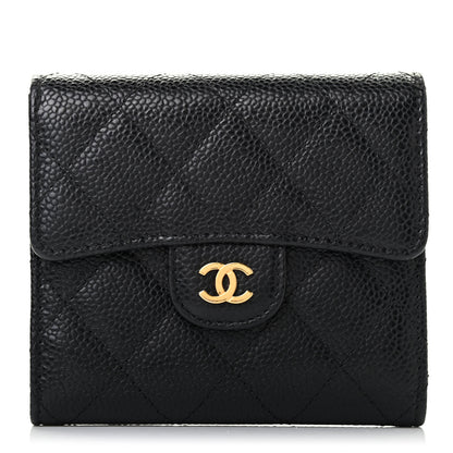 Chanel Caviar Quilted Compact Flap Wallet Black 1 of 8