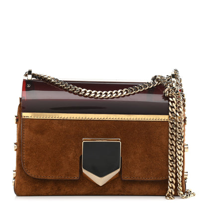 Jimmy Choo Suede Lockett Petite Shoulder Bag Brown 1 of 12