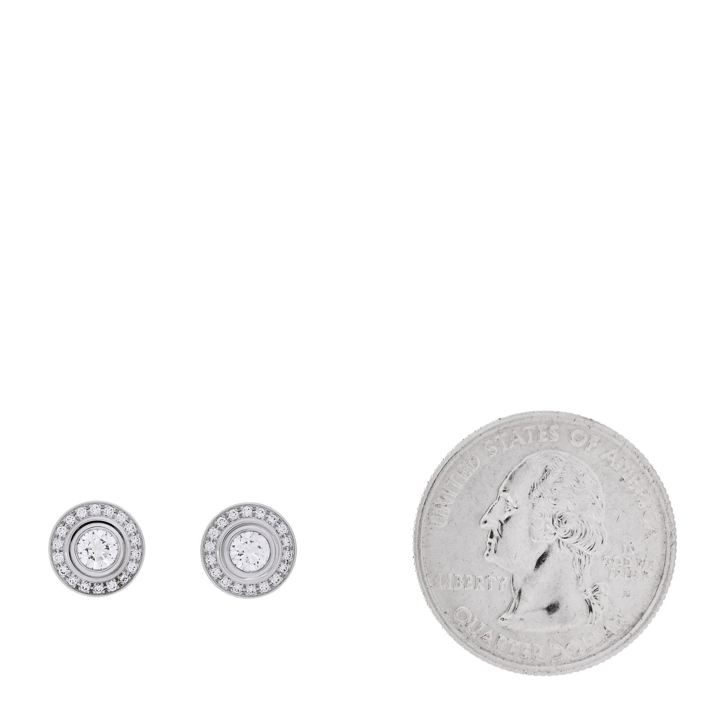 18K White Gold Diamond D'Amour Halo Earrings
