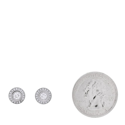 Cartier 18K White Gold Diamond D'Amour Halo Earrings 2 of 6