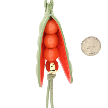 Loewe Calfskin Pea Pod Bag Charm Light Pear Bright Orange 3 of 4