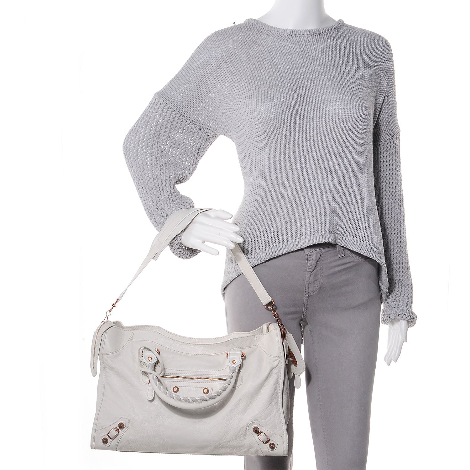 Balenciaga Agneau Giant 12 Rose Gold Hardware City White 2 of 12