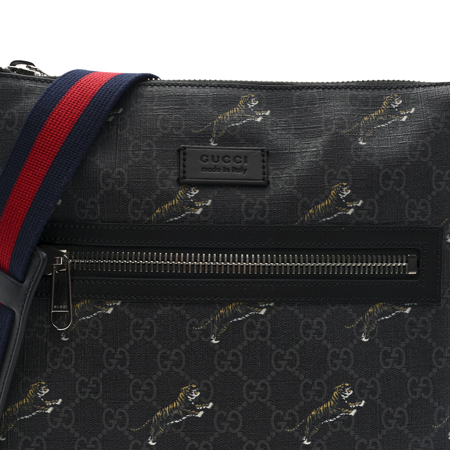 Gucci GG Supreme Monogram Tigers Web Messenger Bag Black Multicolor 8 of 10