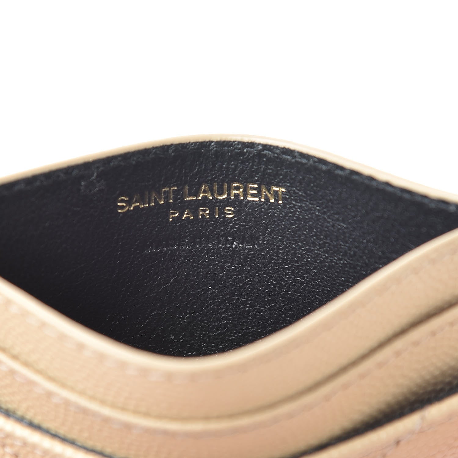 Saint Laurent Grain De Poudre Matelasse Chevron Monogram Credit Card Case Nude Powder 6 of 12