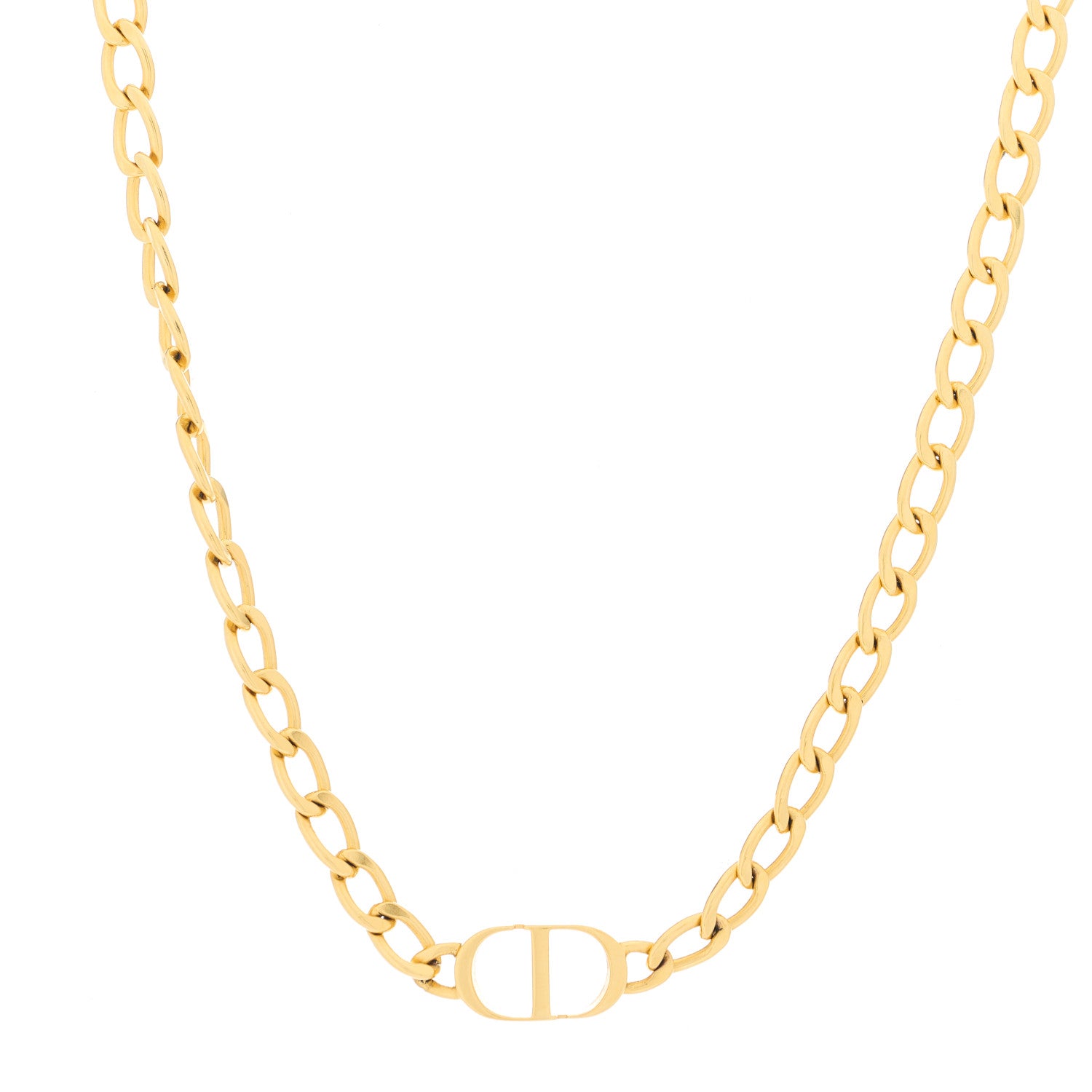 Christian Dior Metal Petit CD Choker Necklace Gold 1 of 4