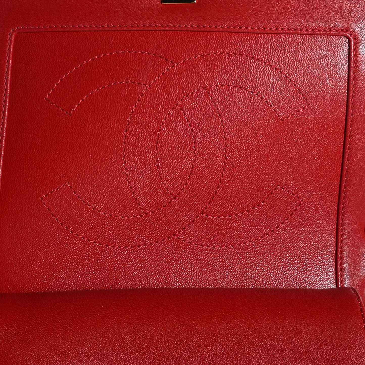 Iridescent Sheepskin Quilted Vintage Mademoiselle Flap Red