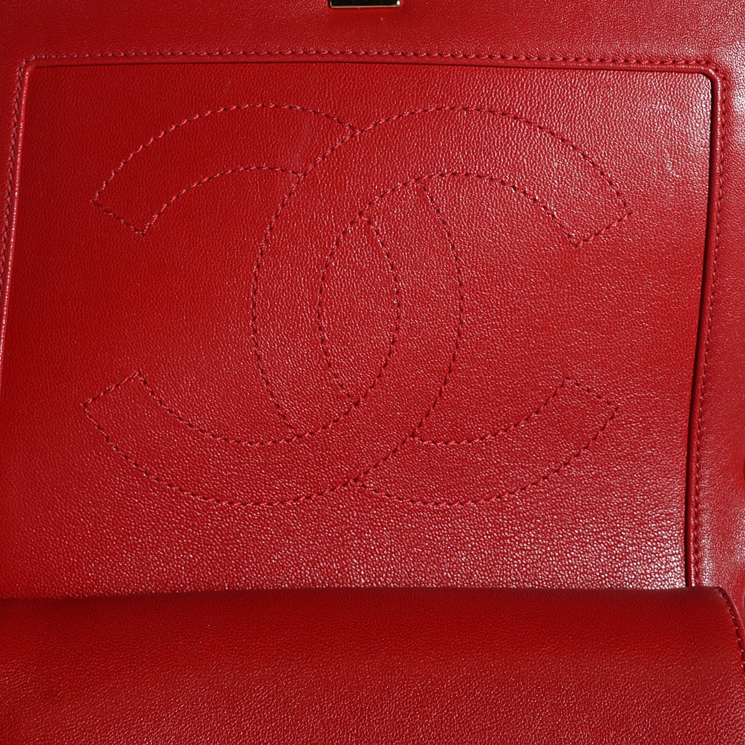 Chanel Iridescent Sheepskin Quilted Vintage Mademoiselle Flap Red 7 of 9
