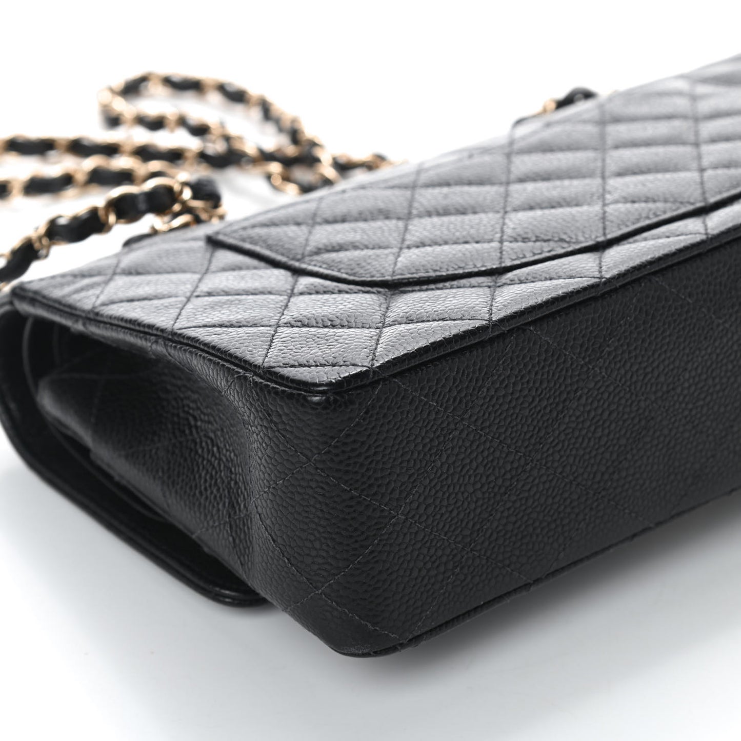 Caviar Quilted Medium Double Flap Black