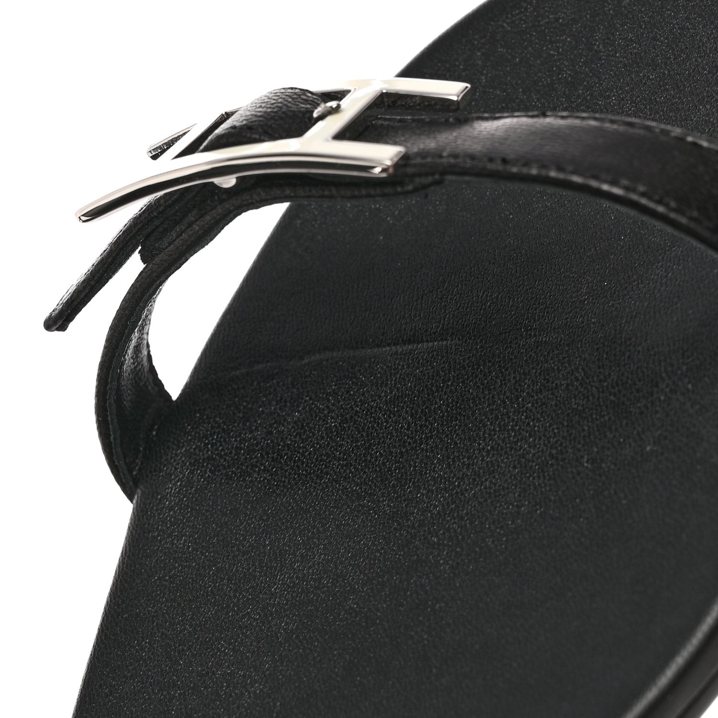 Calfskin Cristal Sandals 37.5 Black