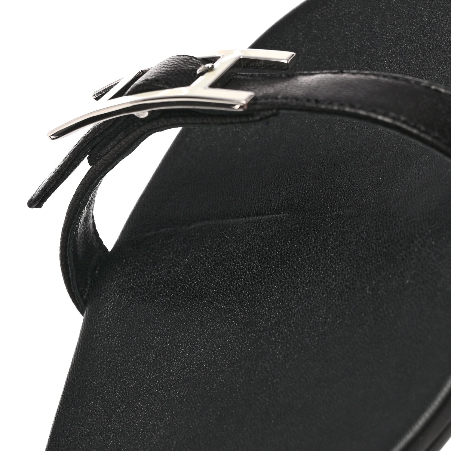 Hermes Calfskin Cristal Sandals 37.5 Black 13 of 17