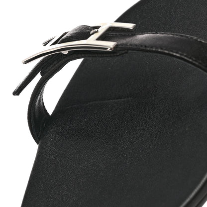 Hermes Calfskin Cristal Sandals 37.5 Black 13 of 17