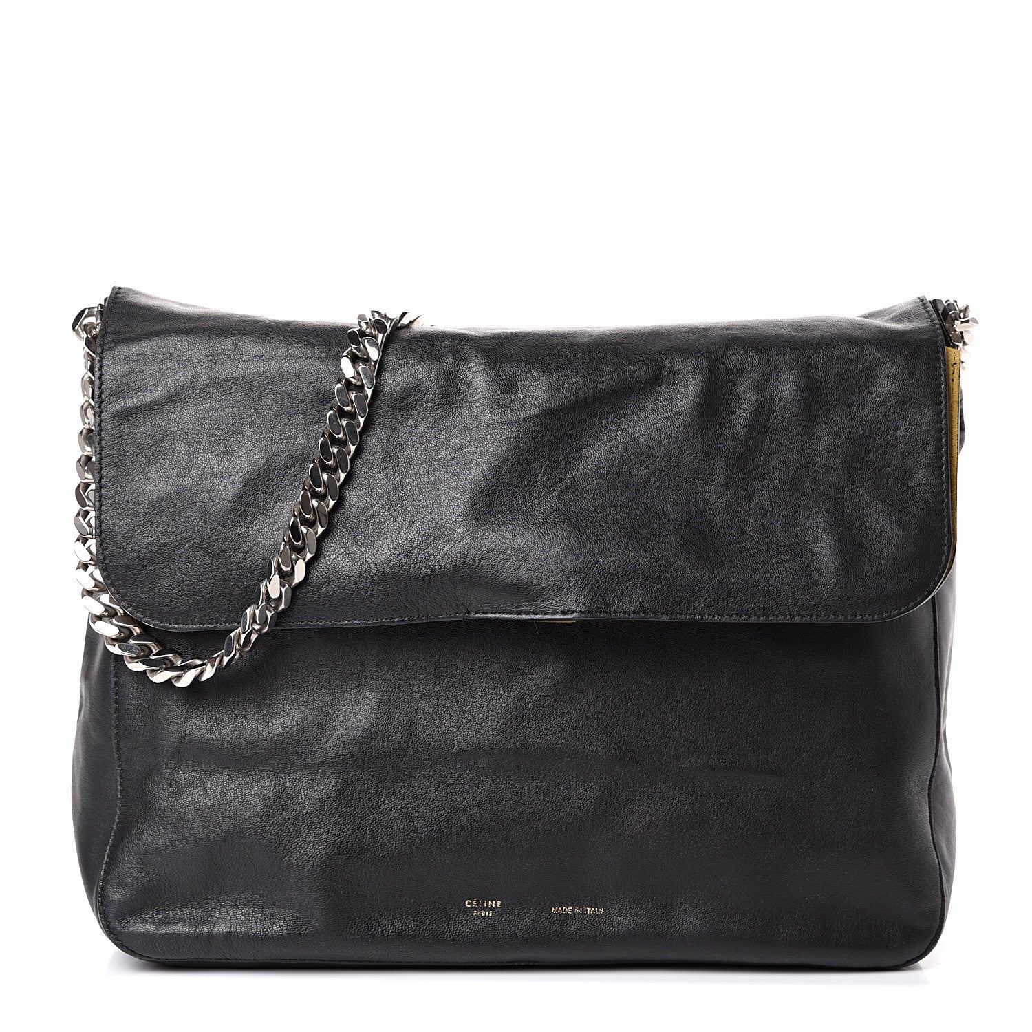 Celine Lambskin Medium Gourmette Shoulder Bag Black 1 of 13