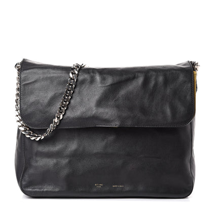 Celine Lambskin Medium Gourmette Shoulder Bag Black 1 of 13