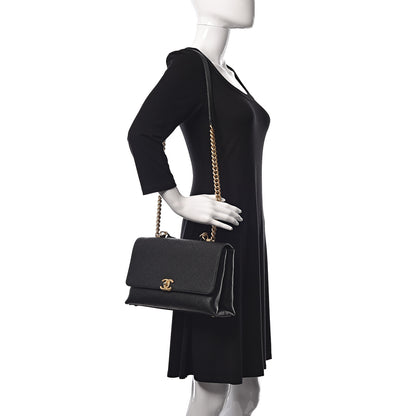 Chanel Grained Calfskin Stitched Flap Black 2 of 10