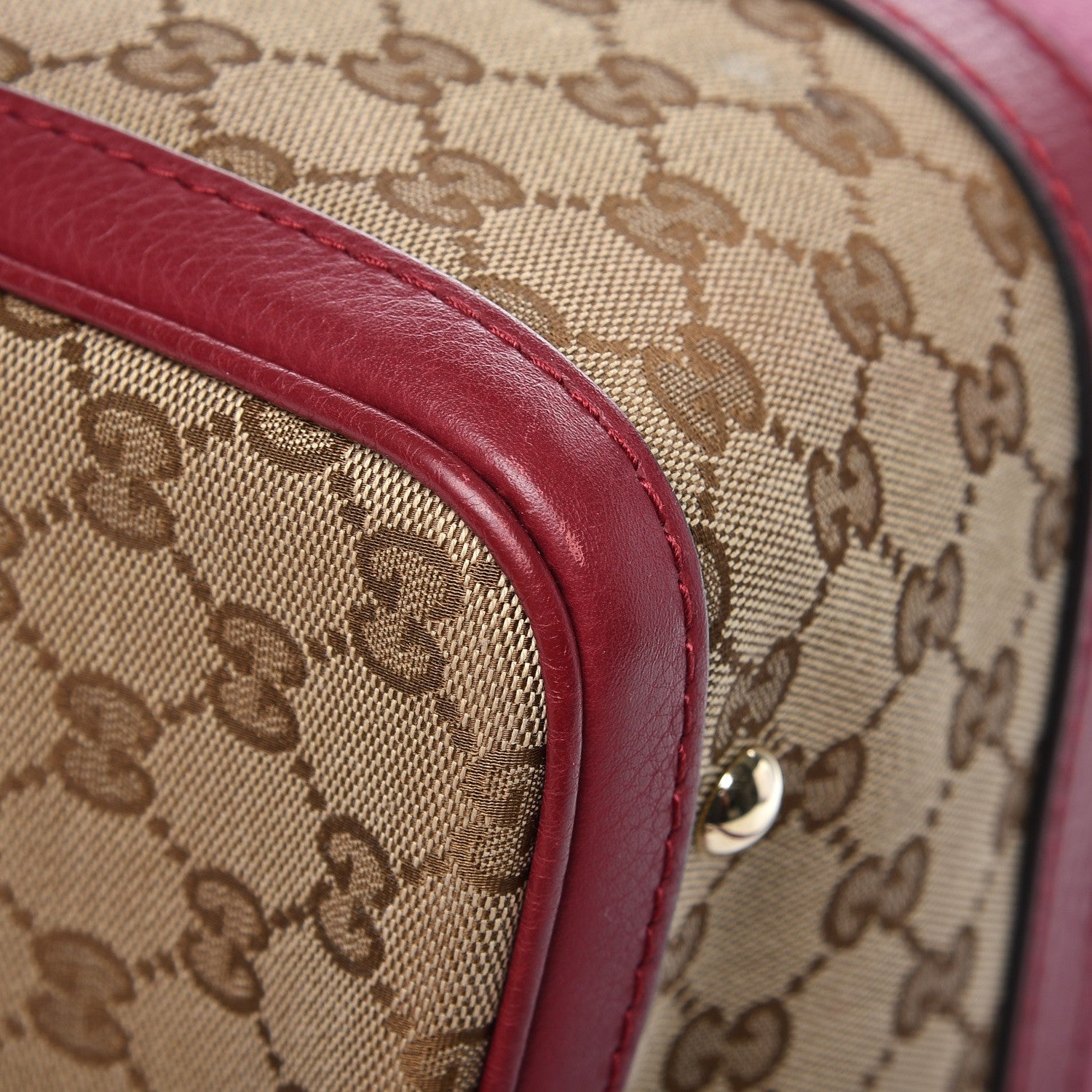 Gucci Monogram Cellarius Calfskin Vintage Web Medium Boston Beige Ebony Soft Burgundy Peonia Flower 11 of 13
