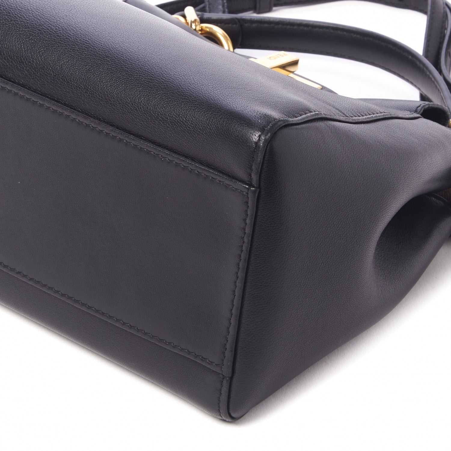 Fendi Nappa Mini Peekaboo Iconic Satchel Black 5 of 10