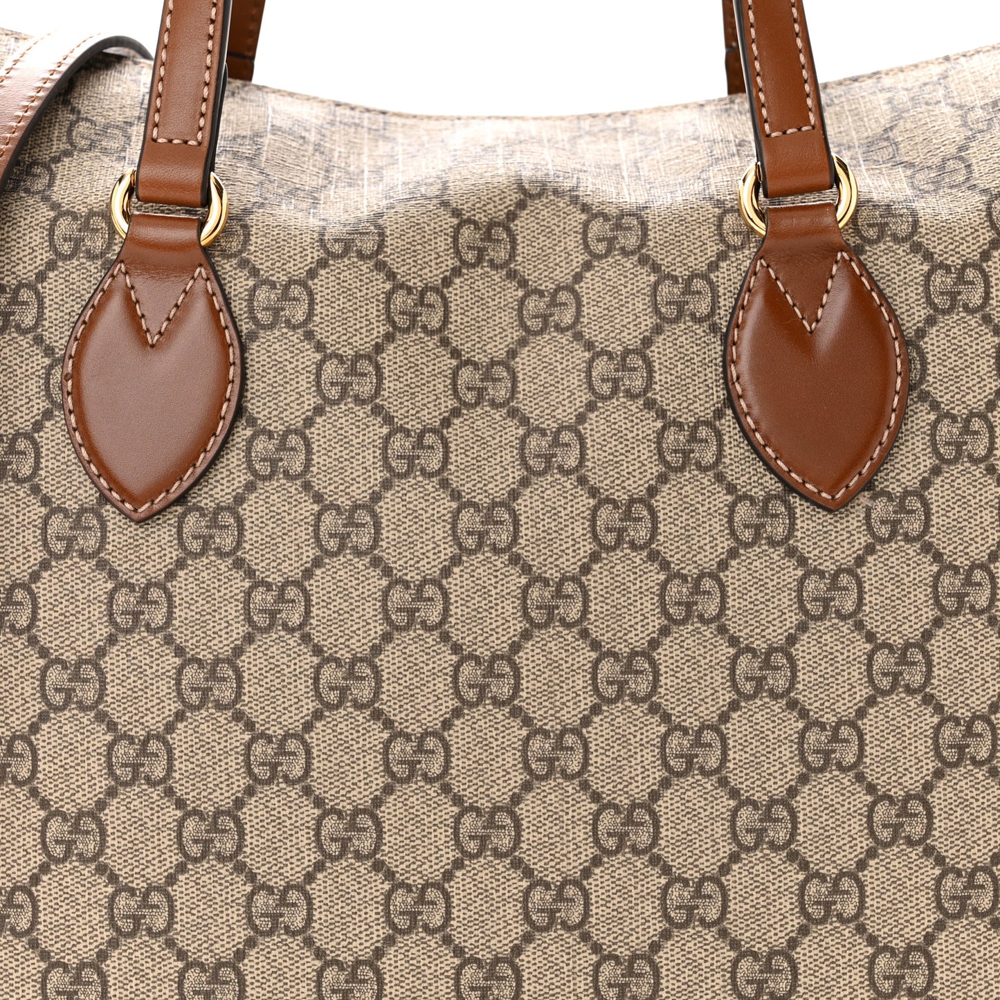 GG Supreme Monogram Linea A Foldover Tote Brown