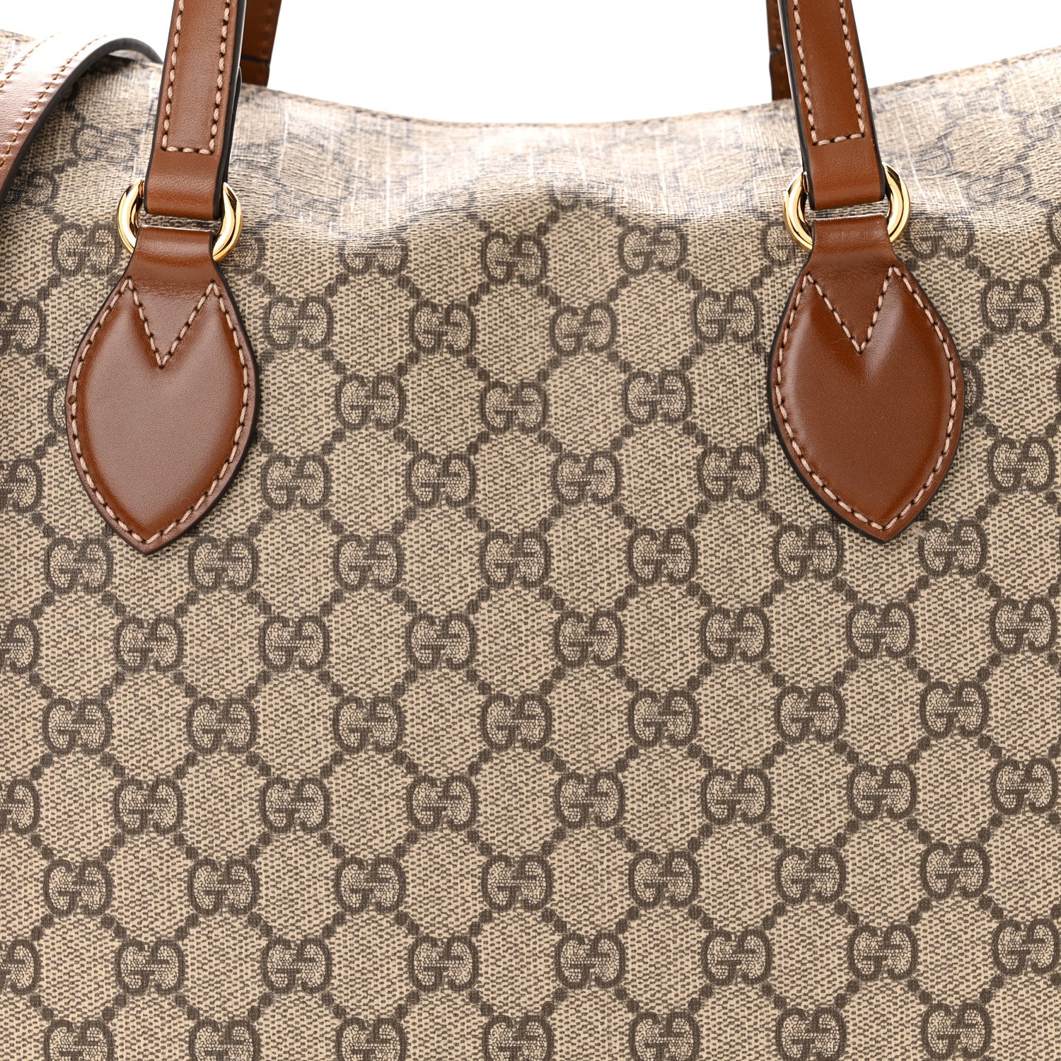 Gucci GG Supreme Monogram Linea A Foldover Tote Brown 8 of 10