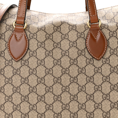 Gucci GG Supreme Monogram Linea A Foldover Tote Brown 8 of 10