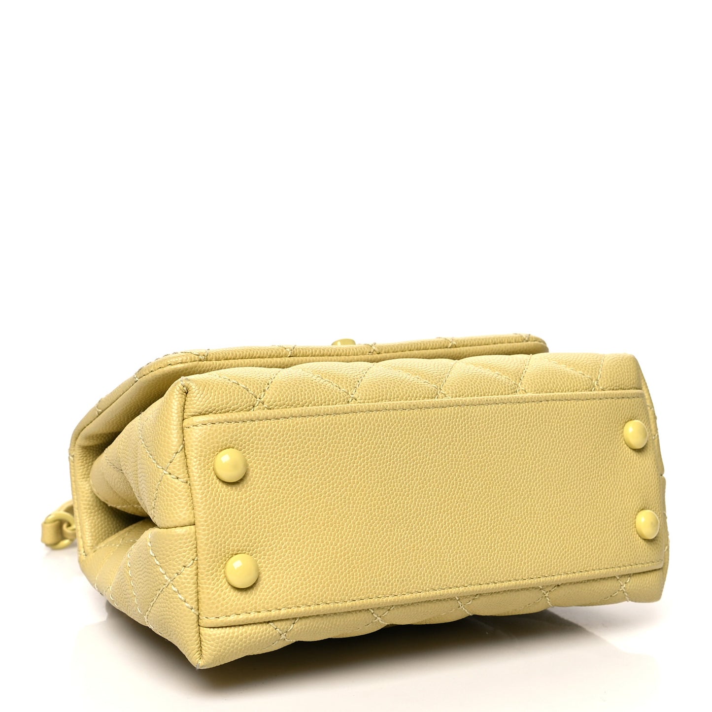 Caviar Quilted Incognito Extra Mini Coco Handle Flap Light Yellow
