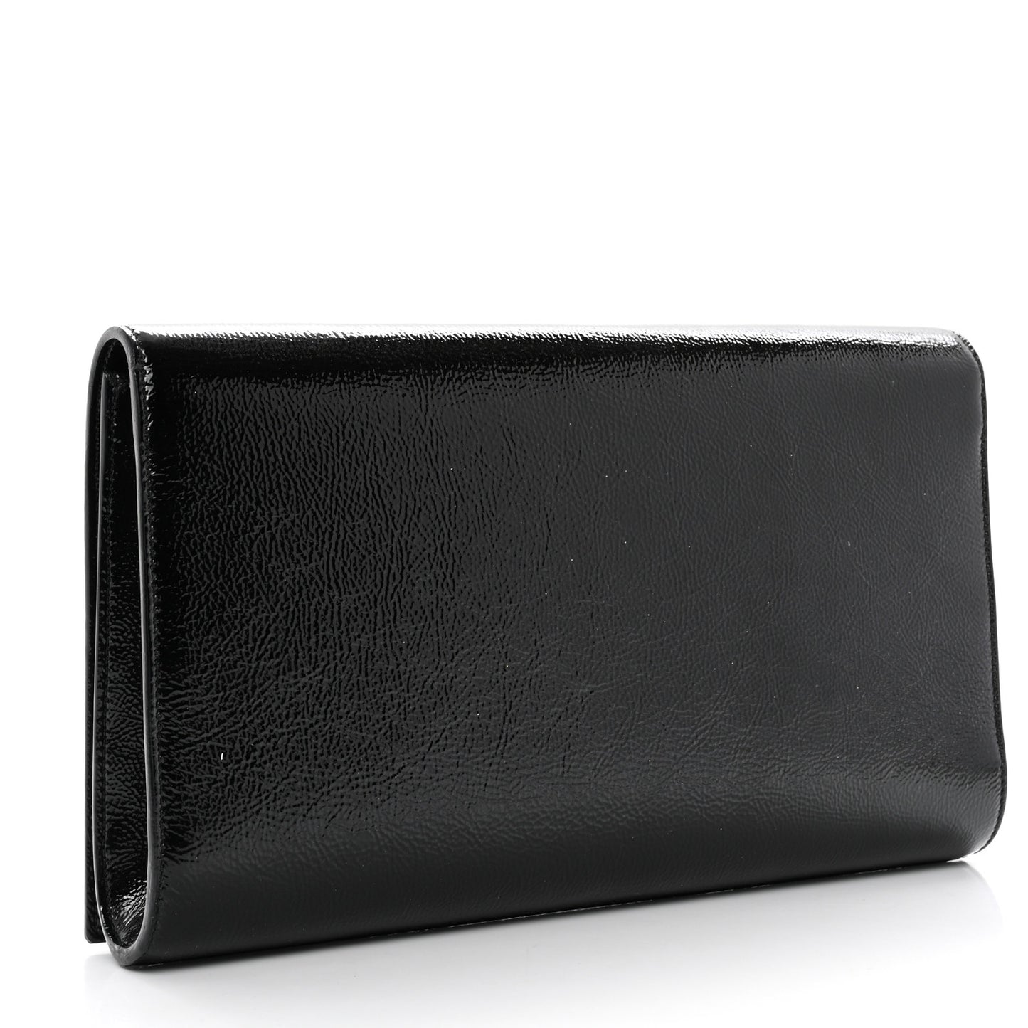Textured Patent Monogram Large Belle De Jour Clutch Black