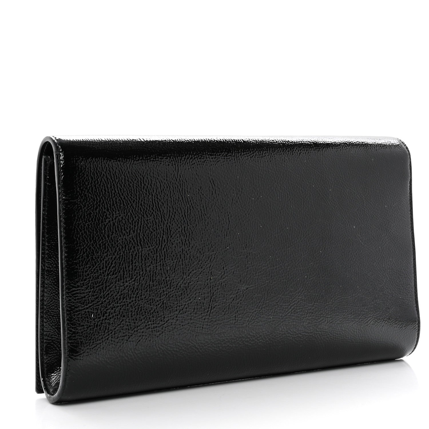 Saint Laurent Textured Patent Monogram Large Belle De Jour Clutch Black 4 of 7
