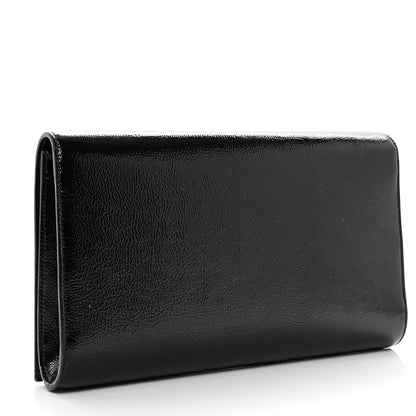 Saint Laurent Textured Patent Monogram Large Belle De Jour Clutch Black 4 of 7