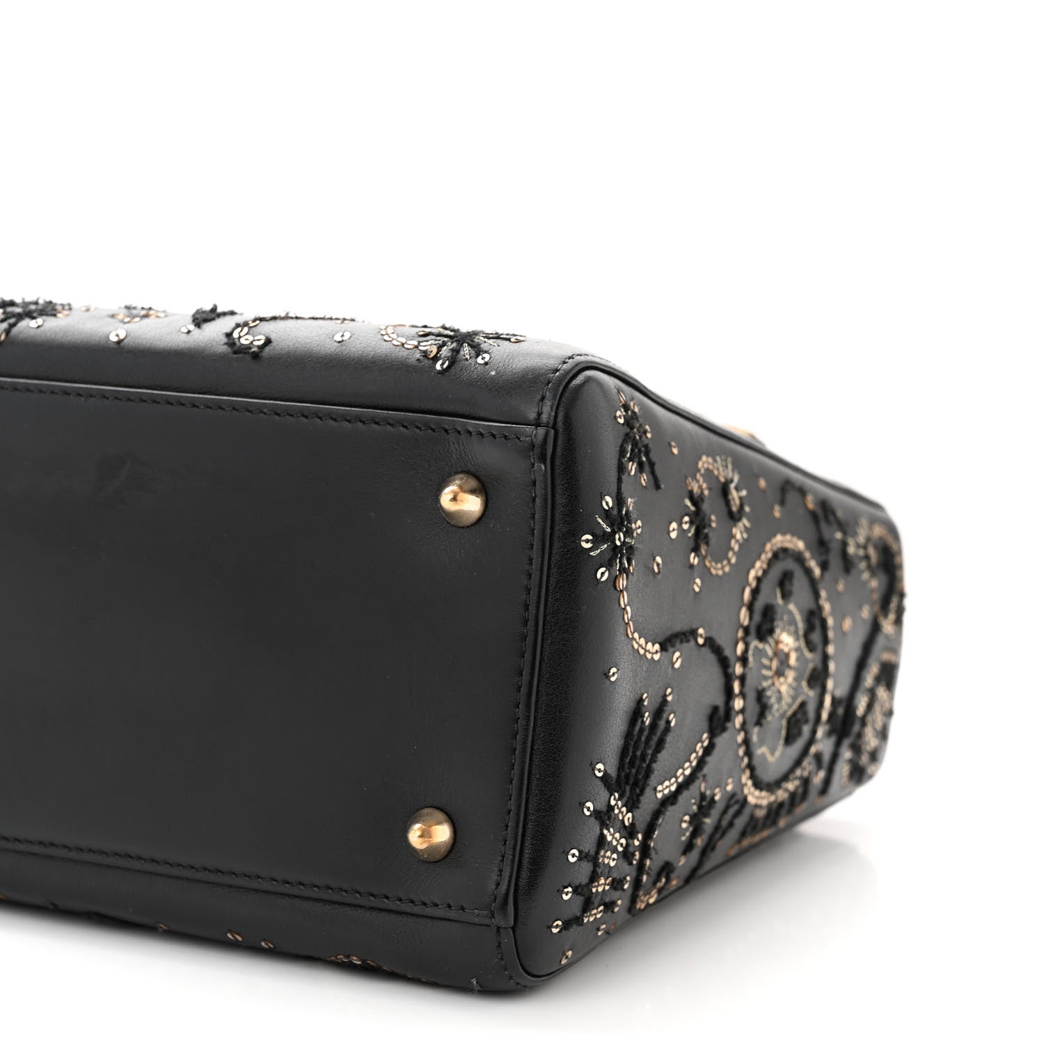 Christian Dior Calfskin Sequins Astrology Medium Lady Dior Black 10 of 12