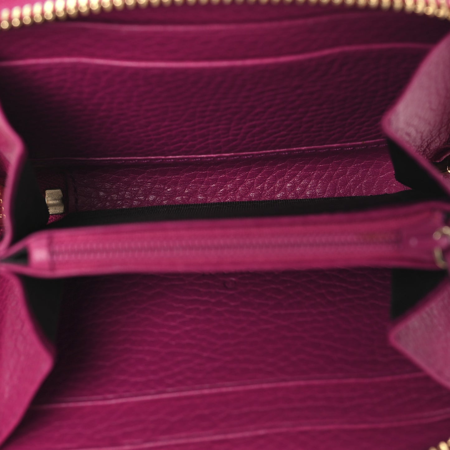 Pebbled Calfskin Soho Compact Disco Zip Around Wallet Bright Bougainvillea