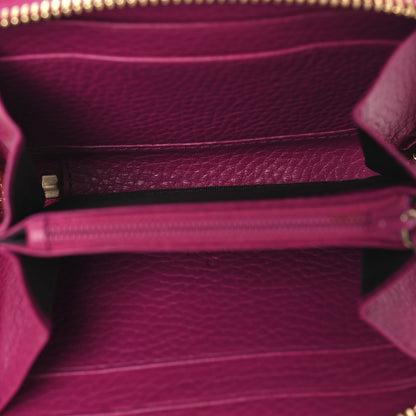 Gucci Pebbled Calfskin Soho Compact Disco Zip Around Wallet Bright Bougainvillea 5 of 8