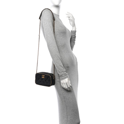 Chanel Lambskin Quilted Chain CC Mini Camera Case Black 2 of 10