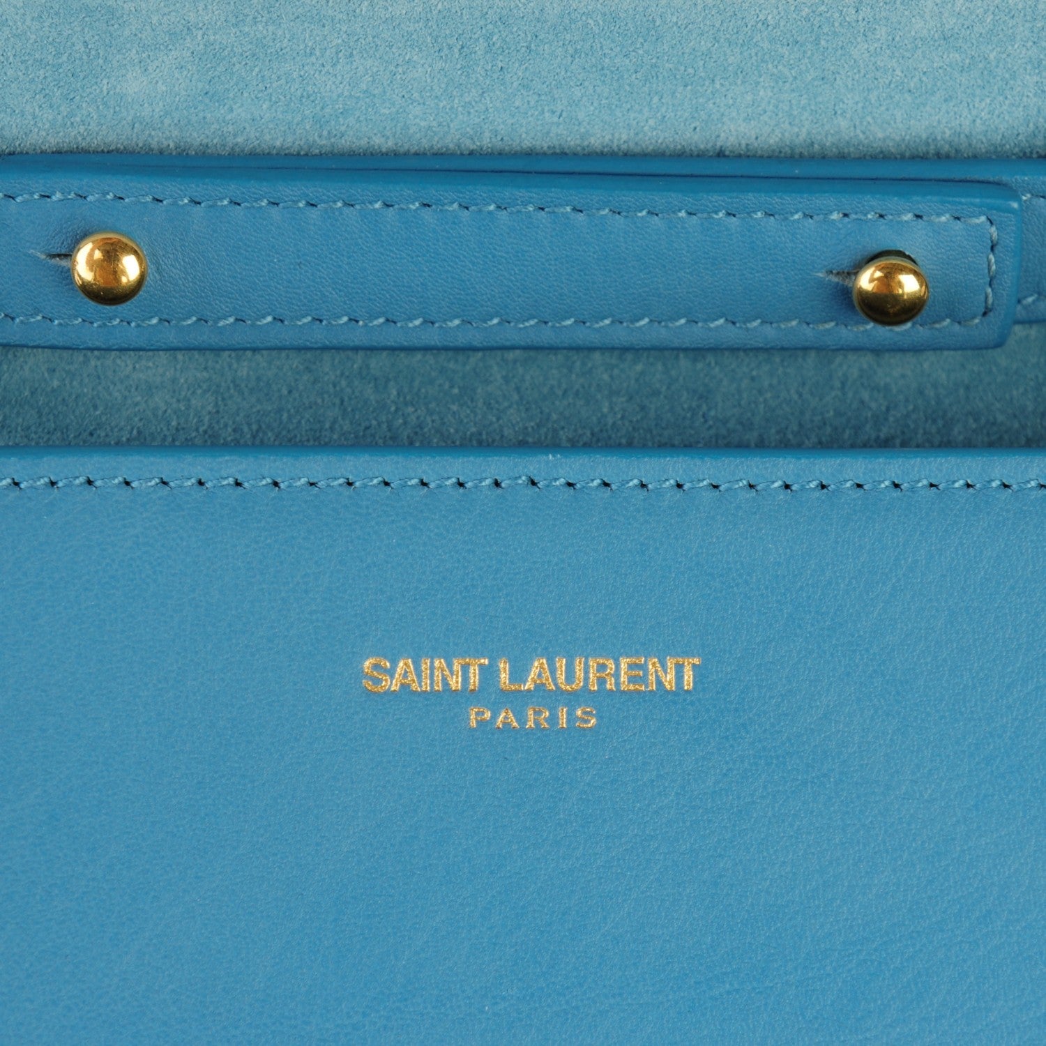 Saint Laurent Calfskin Small Classic Y Satchel Bag Blue Glacier 5 of 8