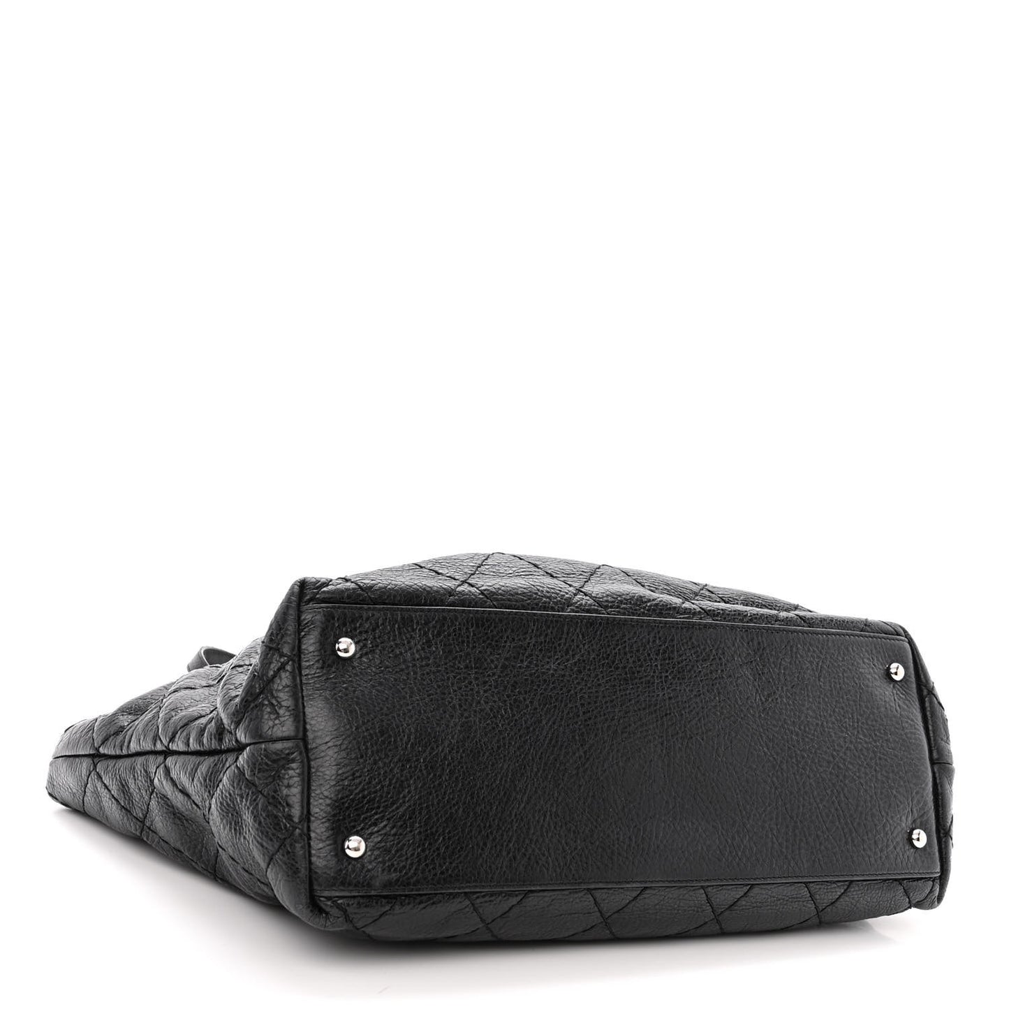 Glazed Calfskin Large On The Road Tote Black