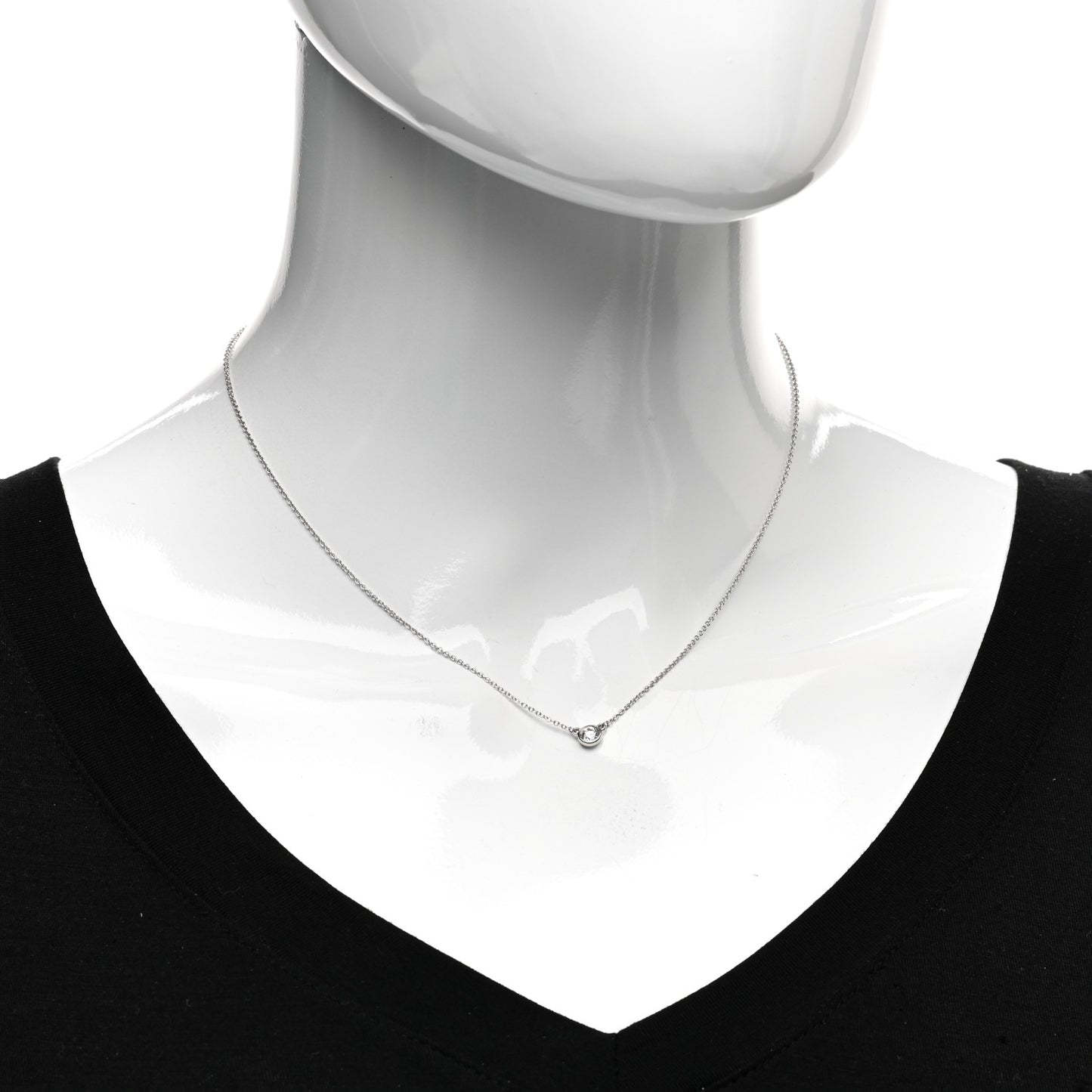 Platinum Diamond .17ct Elsa Peretti Diamonds By The Yard Pendant Necklace