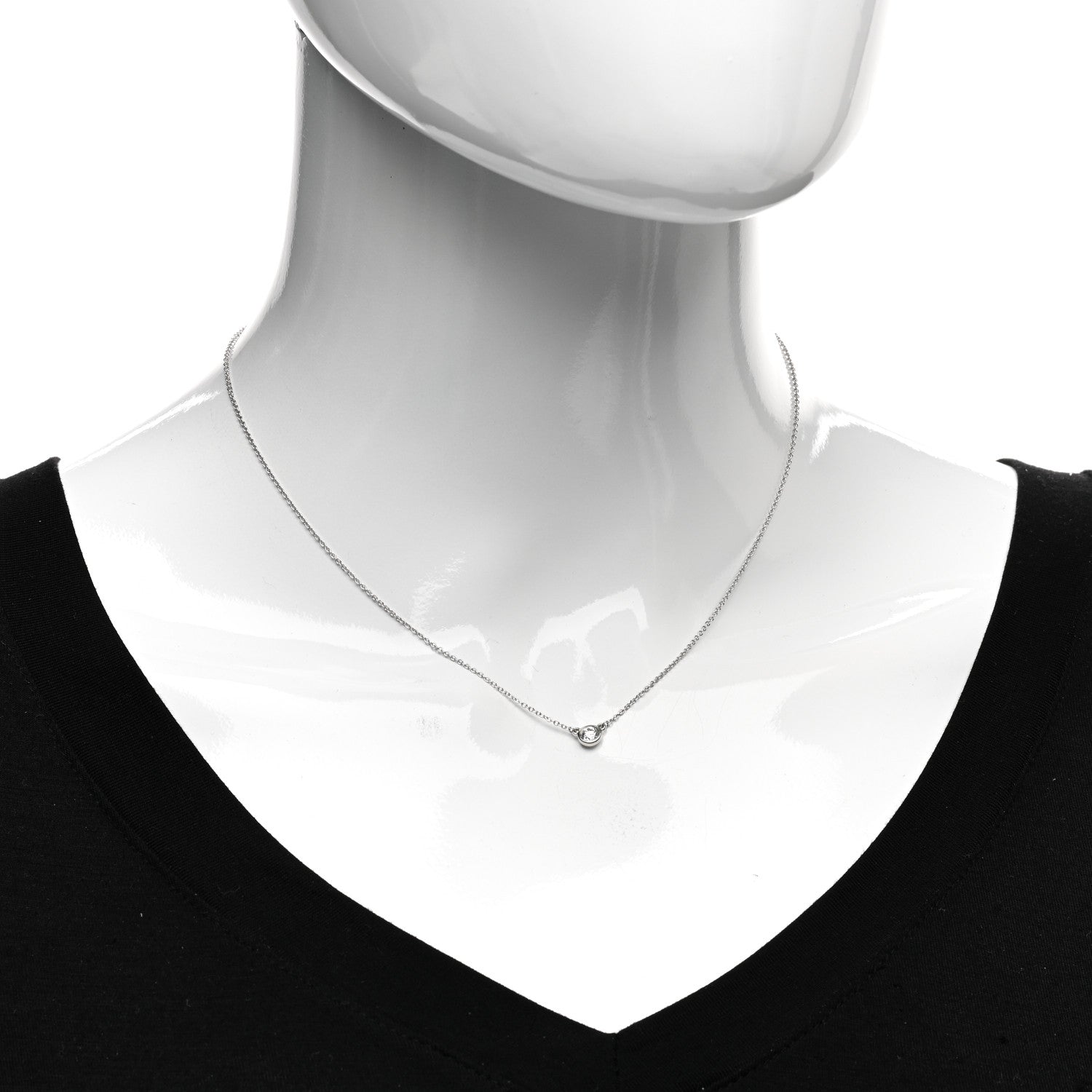 Tiffany Platinum Diamond .17ct Elsa Peretti Diamonds By The Yard Pendant Necklace 3 of 11