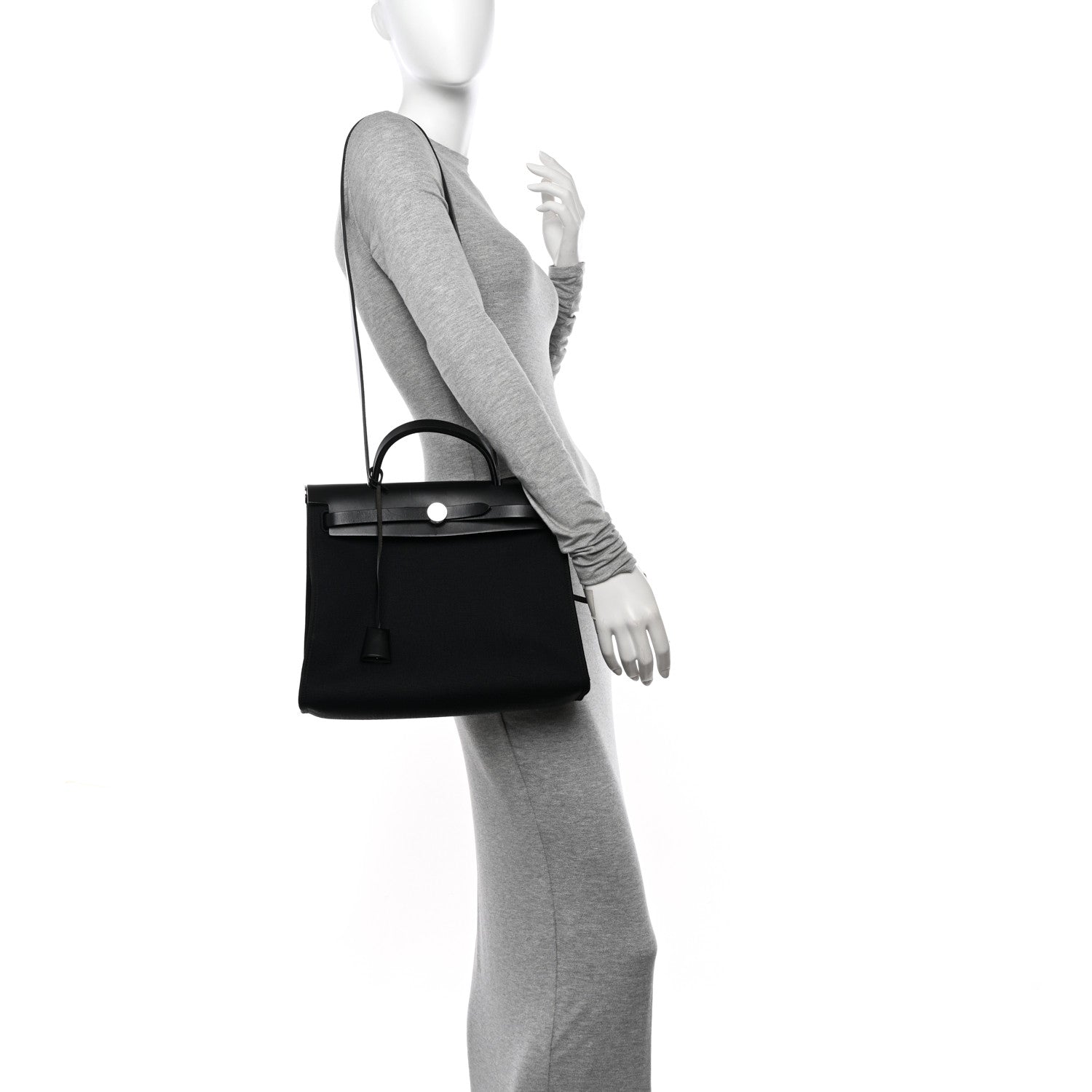 Hermes Military Toile Vache Hunter Herbag Zip PM 31 Black 2 of 13