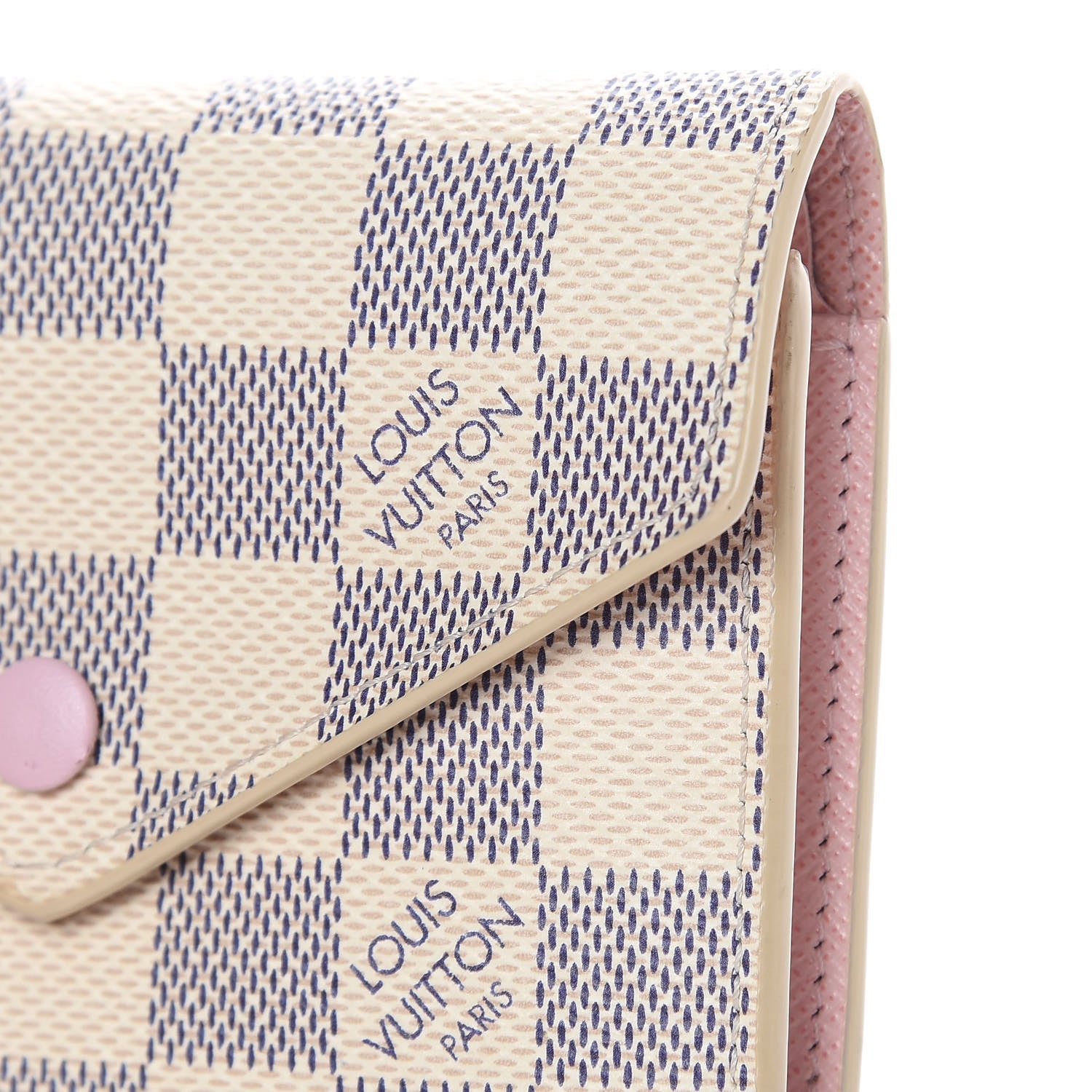 Louis Vuitton Damier Azur Victorine Wallet Rose Ballerine 9 of 12