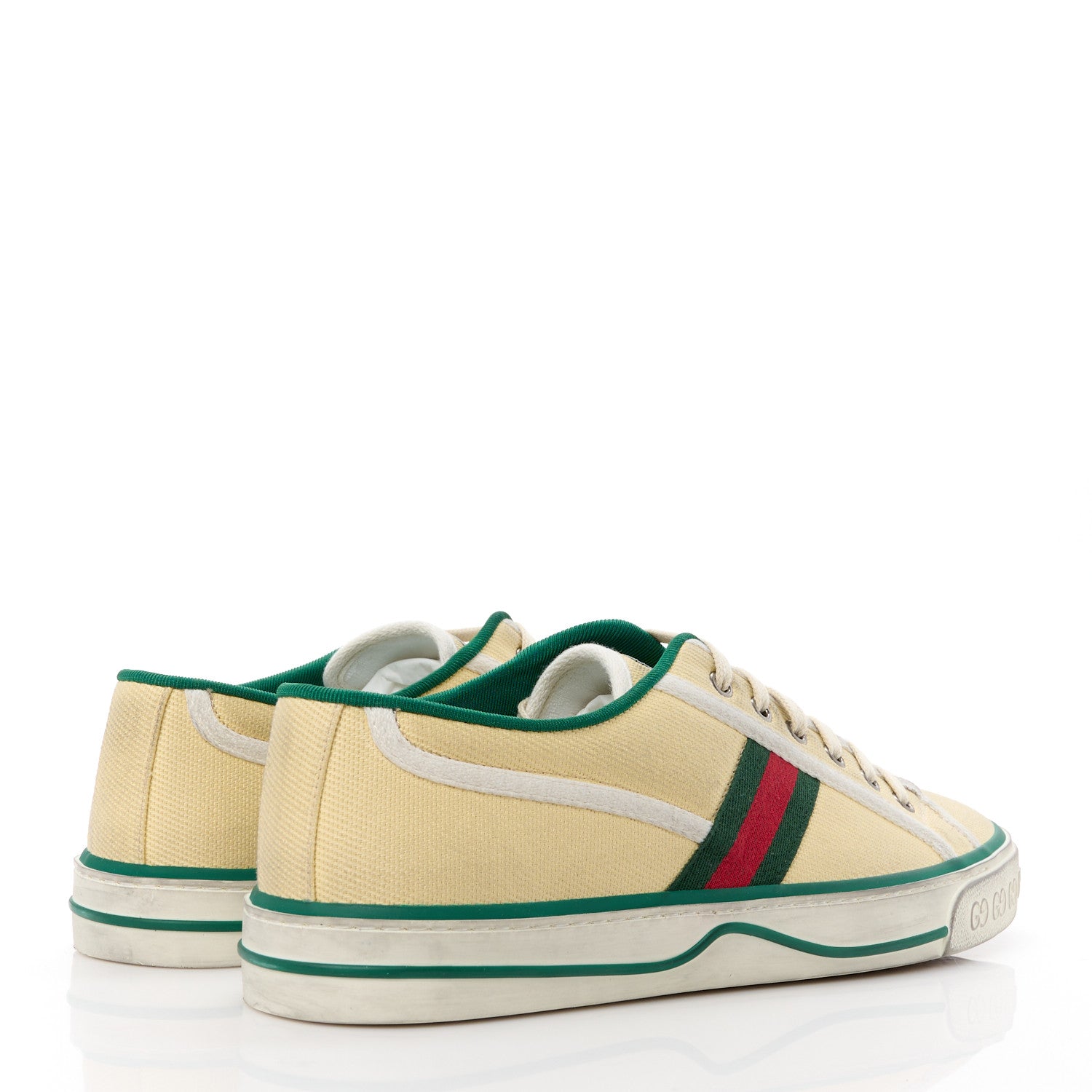 Gucci Old Tennis Tweed Web Mens 1977 Tennis Sneakers 10 Burro Mystic White 4 of 8