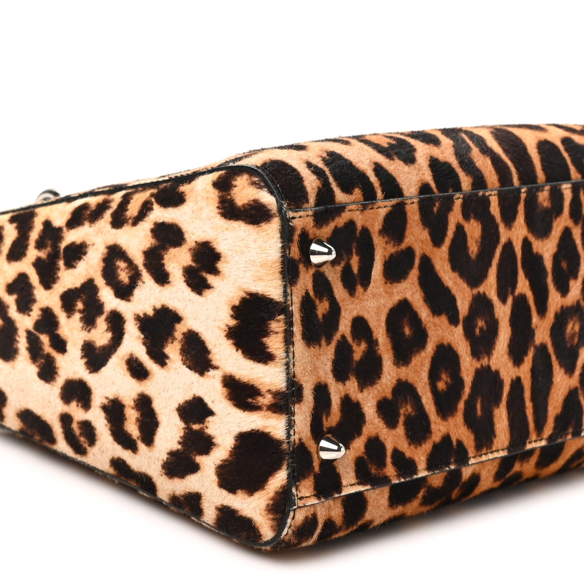 Pony Hair Leopard Print Medium Lady Dior