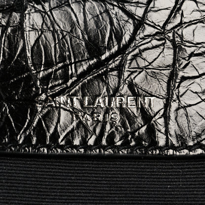 Saint Laurent Crinkled Calfskin Matelasse Monogram Baby Niki Chain Satchel Black 6 of 9