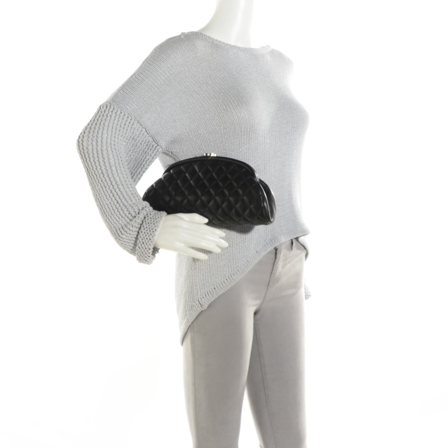 Lambskin Quilted Timeless Clutch Black