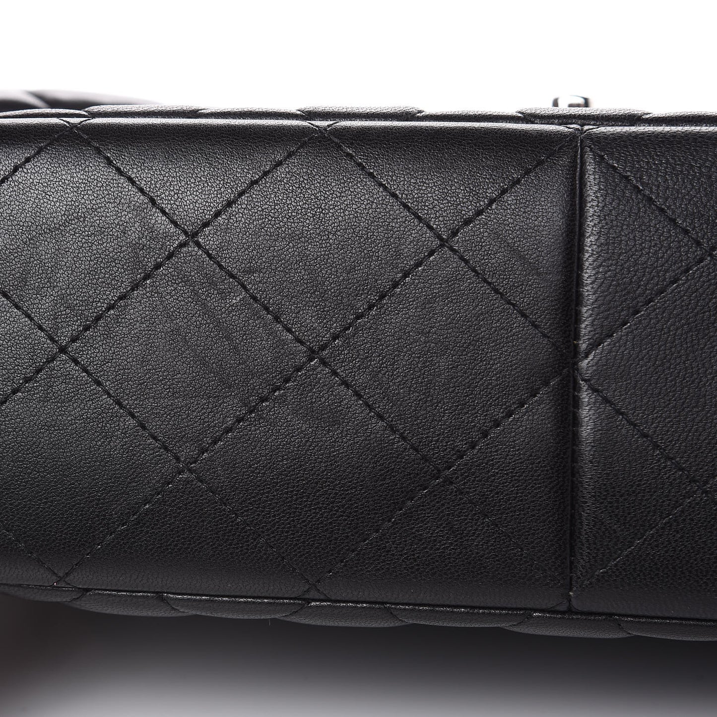 Lambskin Quilted Jumbo Double Flap Black